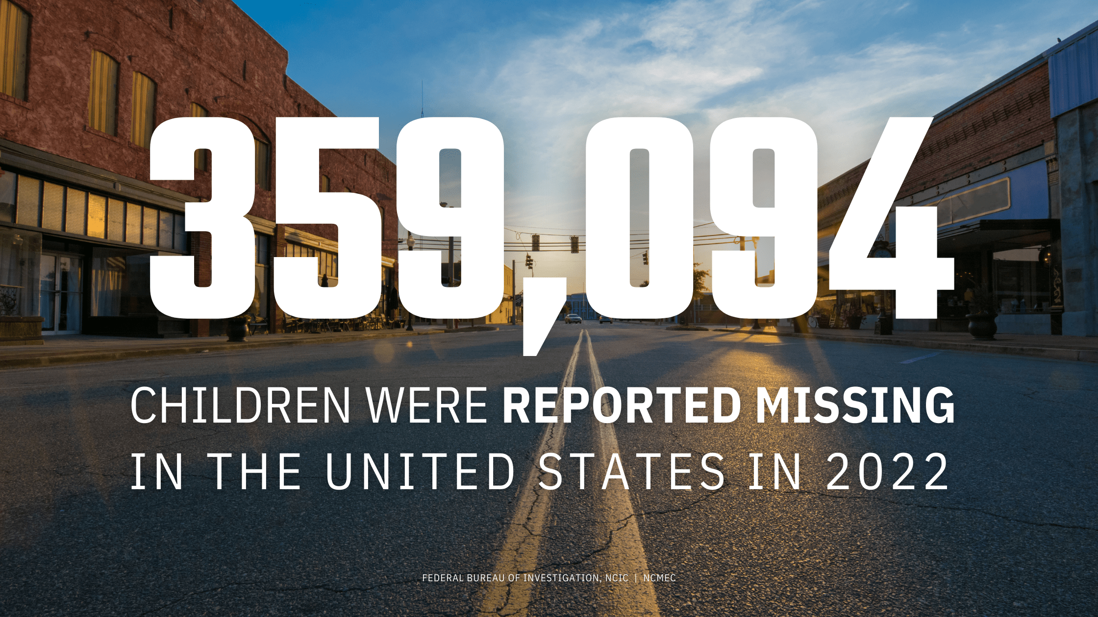 FBI: In 2022, there were 359,094 National Crime Information Center (NCIC) entries for missing children.